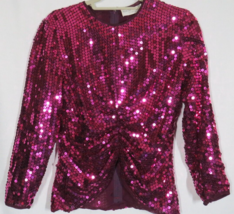 Vintage Grainne Anthony Norman Collection Magenta Sequined Ruched Front ... - £78.62 GBP