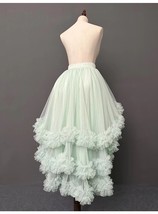Mint Green High Low Layered Tulle Skirt Outfit Hi-lo Layered Wedding Tulle Skirt image 8
