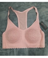 No Boundaries Allover Lace Bonded Racerback Bralette Pink Size M - $8.00