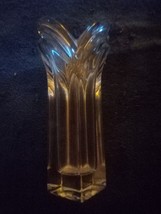 Mikasa Art Deco Clear Crystal Tulip Style Vase V Shape Germany Decor 12&quot; Tall - £27.17 GBP