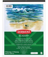 Derwent Academy Textured Surface Watercolor Paper Pad 15 Sheets 9&quot; x 12&quot;... - £8.64 GBP