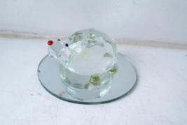 Miniature Glass Turtle On Mirror Hand Made 7cm - £9.75 GBP