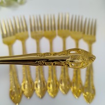 8X SF Hampton Silversmiths &quot;Versailles&quot; Flatware Gold-plated Salad Forks - $466.70 MXN