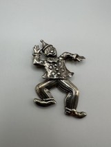 Vintage Sterling Silver Dancing Clown Brooch 6cm - £30.70 GBP