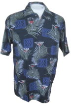 NEWPORT BLUE Men Hawaiian ALOHA shirt pit to pit 24 sz M tropical cocktail luau - £11.08 GBP