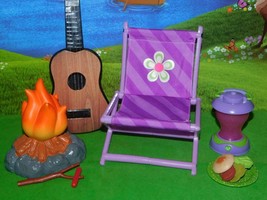 18&quot; Doll Campfire Accessories Chair Bonfire Guitar fits Our Generation American - £16.35 GBP