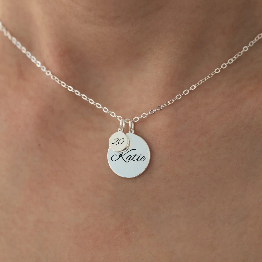 Customize name necklace,coin necklace, personalised engraved Necklace,Da... - $22.95