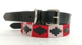 Shwaan Leather Dog Collar Color Multicolor Premium Hand Thread  small 11... - $33.75
