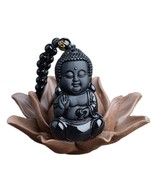 Natural Obsidian Pendant Baby Buddha Amulet To Keep You Safe Jade Pendant - $22.00