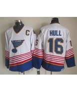 Blues #16 Brett Hull Jersey Old Style Uniform White - €42,55 EUR