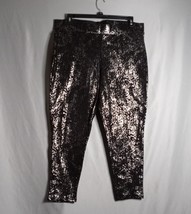 Torrid Women&#39;s Black/Silver Metallic Workout Yoga Leggings Capri Pants 3... - $21.78