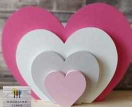 Nursery decor, 3d wooden heart freestanding shelf sitter  - £21.81 GBP