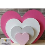 Nursery decor, 3d wooden heart freestanding shelf sitter  - £21.76 GBP