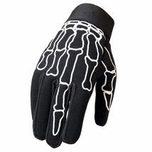 Hot Leathers Skeleton Finger Mechanic Gloves (Black, Medium) - £15.00 GBP