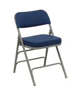 HERCULES Series Premium Curved Triple Braced Navy Fabric Folding Chair - $92.06
