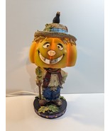 Vintage Trick or Treat Halloween Jack O Lantern Scarecrow Table Top Lamp - $560.20 MXN