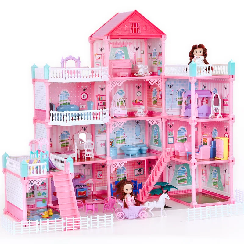 2023 New Big Size Girls Princess Villa Toy Handmade Doll House Castle Diy House - £58.66 GBP+