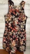 Anthropologie Leifsdottir Dress Drop Waist  Size 4 Black Floral Print Ri... - £18.67 GBP