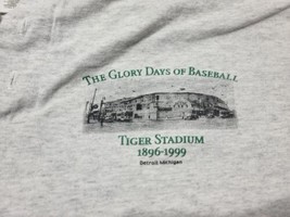 Detroit Tigers Briggs Stadium XL Shirt Glory Days Baseball Button 1896-1999 VTG - £13.39 GBP