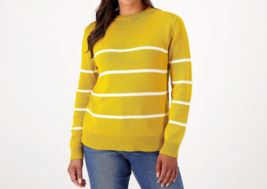 Candace Cameron Bure Striped Sweater with Roll Neck- Honey Bee, Medium A522993 - £22.86 GBP
