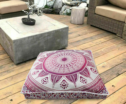 Large 35&quot; Square Mandala Cushion Cover Floor Decorative Pillow Cover  JP136 - £10.53 GBP
