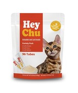HEY CHU Lickable Cat Treats - 96 Creamy Tubes - Tuna, Salmon &amp; Chicken F... - $32.67
