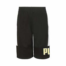 PUMA Boys&#39; Rebel Side Stripe Performance Shorts, Black, Size 7 - $14.84