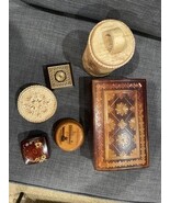 Beautiful Vintage Russian Lacquer Boxes Hand Painted Signed Carved Lot - $1,391.58 MXN