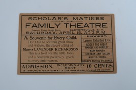 Antique Gloversville NY Family Theatre Advertising Ephemera Lavender Ric... - $24.99
