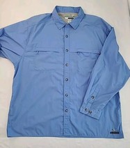 Exofficio Vented Fishing Shirt Men Size XXL Blue Roll Tab Buzz Off Insec... - $20.67