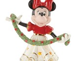 Lenox Disney Lighted Merry Minnie Christmas Figurine Mouse Garland 6 .5&quot;... - £97.96 GBP