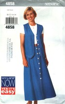 Misses' VEST & SKIRT 1997 Butterick See & Sew Pattern 4858 Size 12,14,16 - $12.00