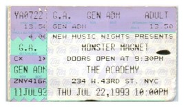 Monster Magnet Concert Ticket Stub July 22 1993 New York City - £19.54 GBP