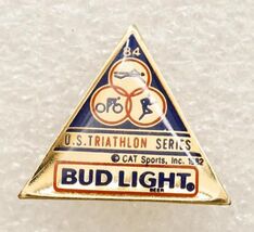 Event Pinback 1984 US Triathalon Sports Lapel Pin Bud Light Beer Adverti... - $9.89