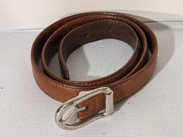 Coach Belt Woman&#39;s Medium Saddle Brown Cowhide Leather Silver Buckle 8509 USA - £17.58 GBP