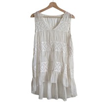Johnny Was 4 Love and Liberty White Silk Embroidered Sheer Tunic Tank Size S - £39.55 GBP