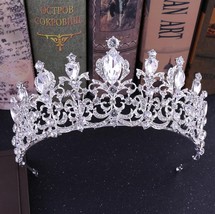 KMVEXO Red Black Crystal Wedding Tiara Bridal Crown for Wedding Bride Gold Rhine - £14.98 GBP
