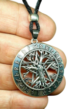 Pentacle Arbre de Vie Collier Pendentif Runes Pagan Wiccan Cravate Cordon... - £5.44 GBP