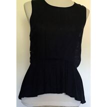 Women Navy INA Sleeveless Zip Top Crochet Accent Back Large NWT - €12,83 EUR