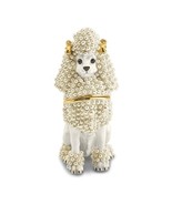 Bejeweled Simulated Pearls White Poodle Trinket Box - $135.38 CAD