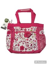 Jansport Ella Tote 15.4 Laptop Sleeve Shoulder Bag Retro Pink Plum Floral NWT - £24.08 GBP