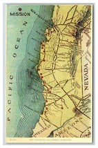 Map of California Missions California CA UNP DB Postcard O14 - £5.39 GBP
