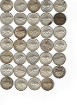 34 Canada 1967 commemorative quarters 50%-80% silver each $2.50-$3.20 of silver - £71.14 GBP