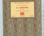 LA BOHEME Libretto His Master&#39;s Voice 1959 Italian and English  - £14.08 GBP