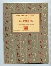 LA BOHEME Libretto His Master&#39;s Voice 1959 Italian and English  - £14.01 GBP