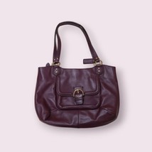 Auth. COACH Campbell  Leather Belle Carryall Handbag BordeauxStunning bu... - $75.00