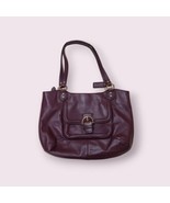 Auth. COACH Campbell  Leather Belle Carryall Handbag BordeauxStunning bu... - £56.44 GBP