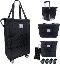 Expandable duffel bag suitcase detachable rolling wheels carry on large ... - $72.38