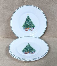 Noel Porcelle The House Of Salem 7 1/2 In Salad Plate Set Christmas Tree Holiday - £12.44 GBP