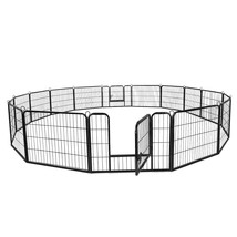 16 Panel Heavy Duty Metal Cage Crate Pet Dog Exercise Fence Playpen Kennel - £138.39 GBP